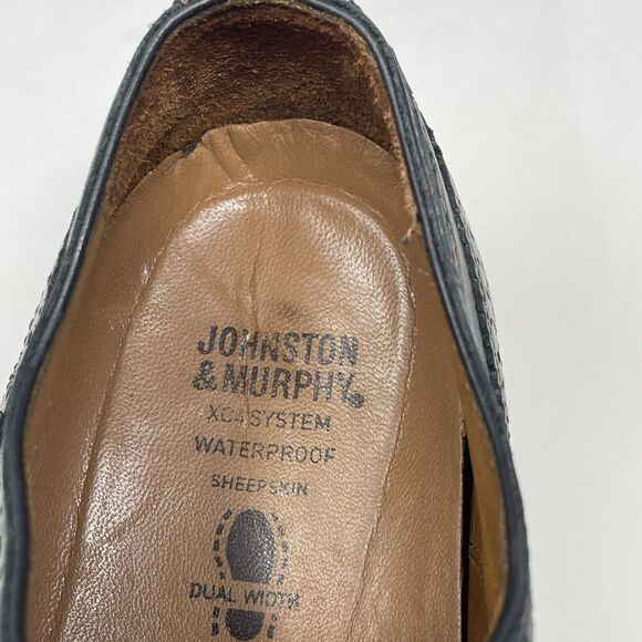 Johnston Murphy XCS Oxford Shoes Mens 10.5 M Black Leather Wingtip Waterproof - Picture 10 of 16
